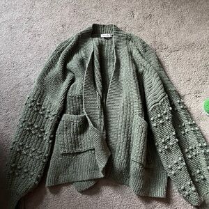 Madewell Olive Green Textured Cardigan